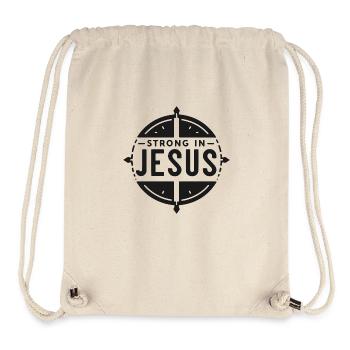 Stark in Jesus - Stanley/Stella recycelter Gym Bag - Naturweiß - Vorne