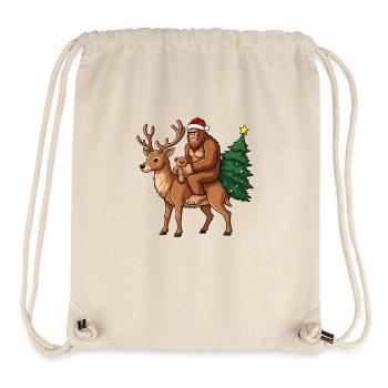 Teddy Santa Bigfoot reitet einen Hirsch Weihnachten - Stanley/Stella recycelter Gym Bag - Naturweiß - Vorne