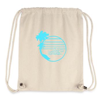 Palmen Schildkröte Schwimmt Streifen Sonne Rund - Stanley/Stella recycelter Gym Bag - Naturweiß - Vorne