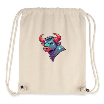 Taureau Dessin animé - Sac à cordon recyclé Stanley/Stella - blanc naturel - Devant
