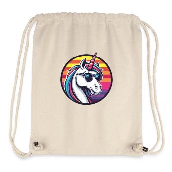 Licorne Bande dessinée cool - Sac à cordon recyclé Stanley/Stella - blanc naturel - Devant