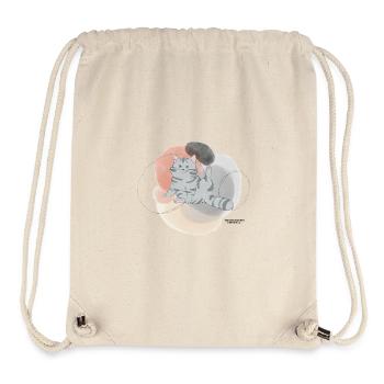 🐾 Grau getigerte Katze🐱 - Stanley/Stella recycelter Gym Bag - Naturweiß - Vorne