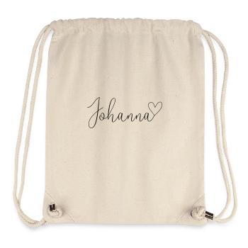Johanna Nom Prénom Fille - Sac à cordon recyclé Stanley/Stella - blanc naturel - Devant