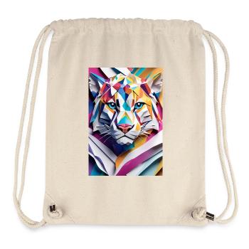Mystic Snow Leopard: Guardian of the Peaks - Stanley/Stella Recycled Gym Bag - natural - Front