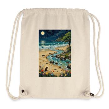 Beautiful landscape painting with mouse - Stanley/Stella Recycled Gym Bag - natural - Front