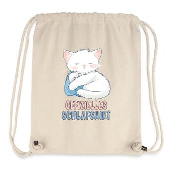 Offizielles Schlafshirt Katze Schlafanzug Süß Tier - Stanley/Stella recycelter Gym Bag - Naturweiß - Vorne