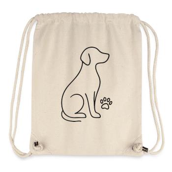 Minimalistisches Hund Design – Line Art Pfote - Stanley/Stella recycelter Gym Bag - Naturweiß - Vorne