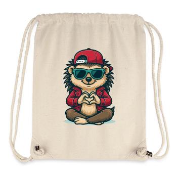 Hedgehog Heart Beat - Stanley/Stella recycelter Gym Bag - Naturweiß - Vorne