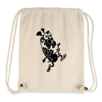 Staffellauf für einen schwarzen Hund - Stanley/Stella recycelter Gym Bag - Naturweiß - Vorne