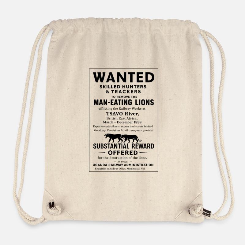 Historic Monsters - Menschenfresser von Tsavo - Stanley/Stella recycelter Gym Bag - Naturweiß