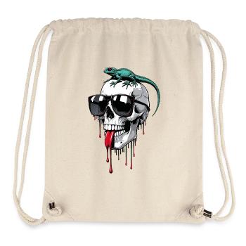 Chilliger Totenkopf mit Echse - Stanley/Stella recycelter Gym Bag - Naturweiß - Vorne