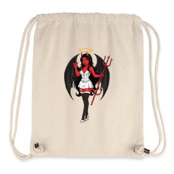 Ange diabolique avec halo et bâton - Sac à cordon recyclé Stanley/Stella - blanc naturel - Devant