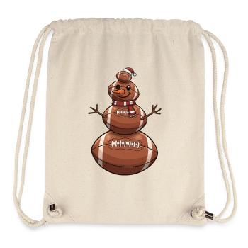 Football dessin animé bonhomme de neige - Sac à cordon recyclé Stanley/Stella - blanc naturel - Devant
