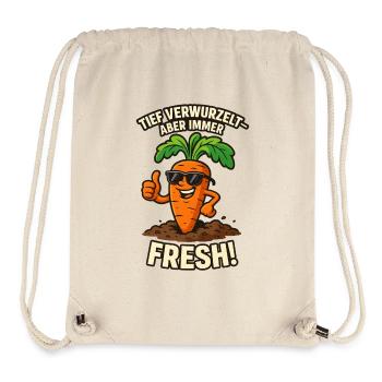 Deeply Rooted, Always Fresh Carrot Caricature - Stanley/Stella Recycled Gym Bag - natural - Front