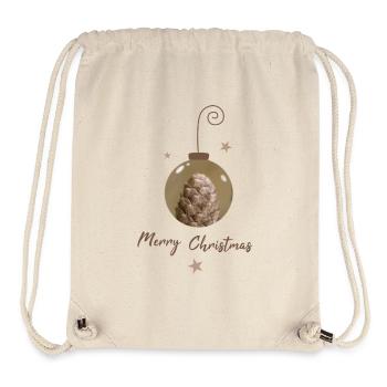 Weihnachtskugel mit Zapfen Weihnachten Ornament - Stanley/Stella recycelter Gym Bag - Naturweiß - Vorne