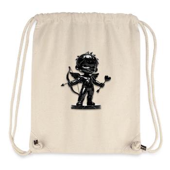 Cupidon Noir avec Arc - Sac à cordon recyclé Stanley/Stella - blanc naturel - Devant