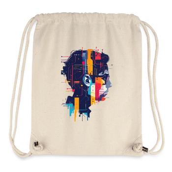 Art de circuit de piratage PCB à motif IA numérique - Sac à cordon recyclé Stanley/Stella - blanc naturel - Devant