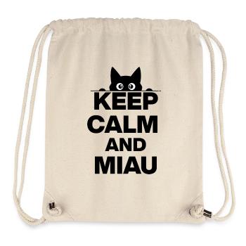 KEEP CALM AND MEOW! CAT LOVER CATLOVER black - Stanley/Stella Recycled Gym Bag - natural - Front
