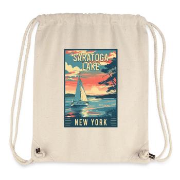 Erkunden Sie den Saratoga Lake im Bundesstaat New York - Stanley/Stella recycelter Gym Bag - Naturweiß - Vorne