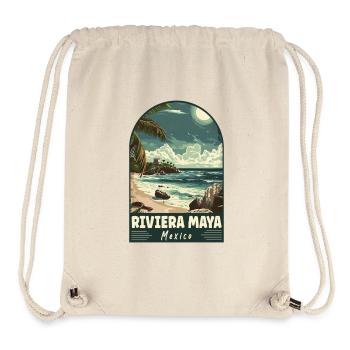 Découvrez le paradis en Riviera Maya - Mexique - Sac à cordon recyclé Stanley/Stella - blanc naturel - Devant