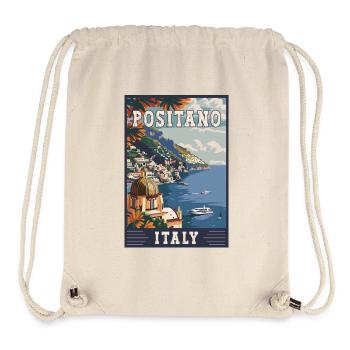 Découvrez le paradis méditerranéen italien de Positano - Sac à cordon recyclé Stanley/Stella - blanc naturel - Devant