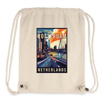 Découvrez la magnifique Rotterdam aux Pays-Bas - Sac à cordon recyclé Stanley/Stella - blanc naturel - Devant