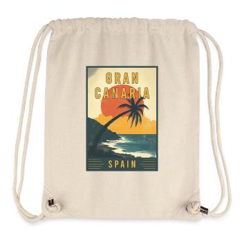 Explorez les îles Canaries et Gran Canaria en Espagne - Sac à cordon recyclé Stanley/Stella - blanc naturel - Devant