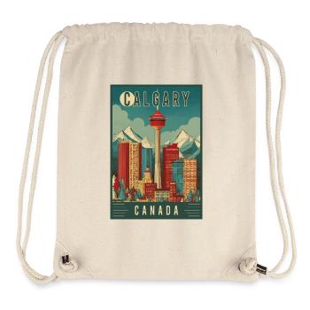 Erleben Sie die malerische Stadtlandschaft von Calgary in Kanada - Stanley/Stella recycelter Gym Bag - Naturweiß - Vorne