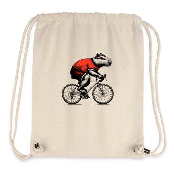 Cycling capybara - Stanley/Stella Recycled Gym Bag - natural - Front