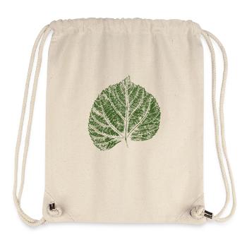 Feuille de tilleul / feuille de tilleul - NATURE & FOREST - Sac à cordon recyclé Stanley/Stella - blanc naturel - Devant