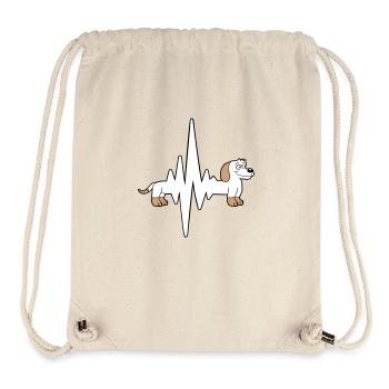 chien long teckel pouls fréquence cardiaque drôle - Sac à cordon recyclé Stanley/Stella - blanc naturel - Devant