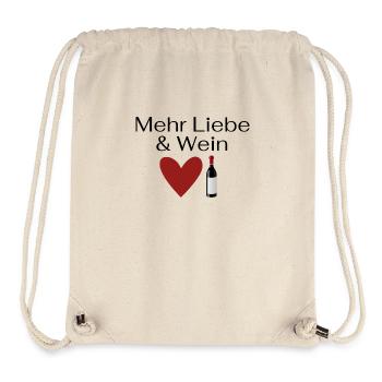 Mehr Liebe & Wein - Stanley/Stella recycelter Gym Bag - Naturweiß - Vorne