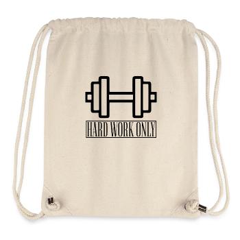 Haltère de fitness Sport Design en noir - Sac à cordon recyclé Stanley/Stella - blanc naturel - Devant