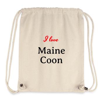I love Maine Coon - Sac à cordon recyclé Stanley/Stella - blanc naturel - Devant