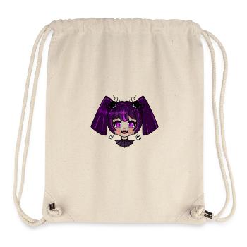 Chibi vampire with purple braids - Stanley/Stella Recycled Gym Bag - natural - Front