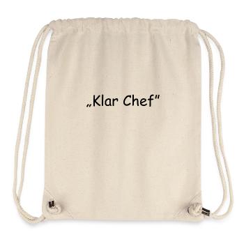 ,,Klar Chef" - Stanley/Stella recycelter Gym Bag - Naturweiß - Vorne