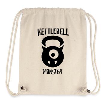 Monstre Kettlebell. Si vous aimez l’entraînement. - Sac à cordon recyclé Stanley/Stella - blanc naturel - Devant