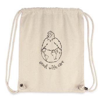 Hendl with care, Huhn brütet auf Erde - Stanley/Stella recycelter Gym Bag - Naturweiß - Vorne