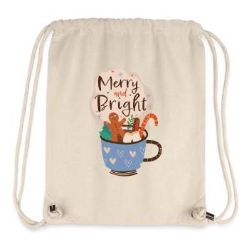 Frohe und strahlende Weihnachtstasse - Stanley/Stella recycelter Gym Bag - Naturweiß - Vorne