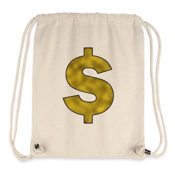 Signe du dollar en or - Sac à cordon recyclé Stanley/Stella - blanc naturel - Devant