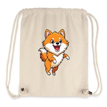 Energischer Pomeranian hüpft vor Aufregung - Stanley/Stella recycelter Gym Bag - Naturweiß - Vorne