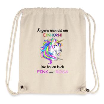 Einhörner nicht Ärgern - Stanley/Stella recycelter Gym Bag - Naturweiß - Vorne