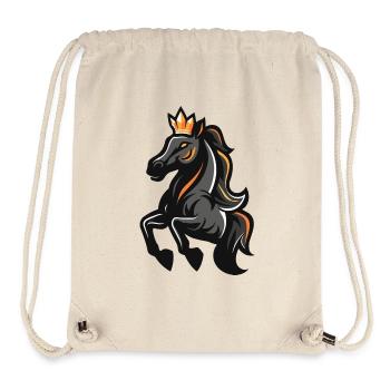 Cheval Cartoon Couronne - Sac à cordon recyclé Stanley/Stella - blanc naturel - Devant