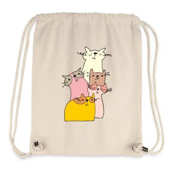 katzen treffen bunt - Stanley/Stella recycelter Gym Bag - Naturweiß - Vorne