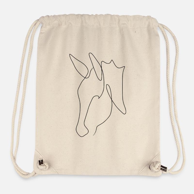 Minimal donkey head black - Stanley/Stella Recycled Gym Bag - natural