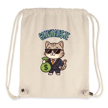 CATPITALIST - Kawaii Cat Humor - Stanley/Stella Recycled Gym Bag - natural - Front