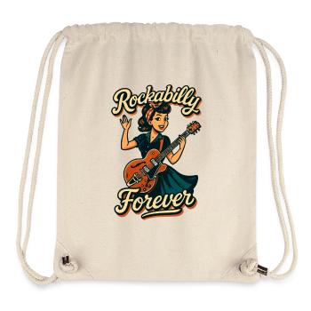 Rockabilly Forever electric guitar woman 50s gift - Stanley/Stella Recycled Gym Bag - natural - Front