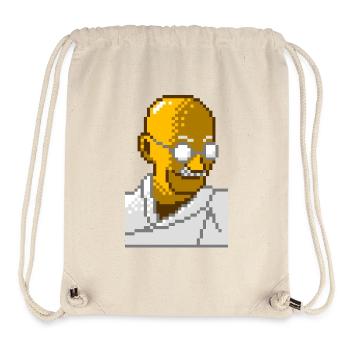 8bit pixel gandhi - Stanley/Stella Recycled Gym Bag - natural - Front
