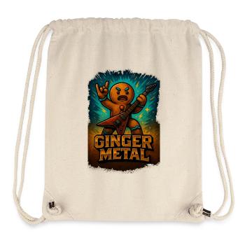 Ginger Metal - Ventilateur en métal design de Noël drôle - Sac à cordon recyclé Stanley/Stella - blanc naturel - Devant