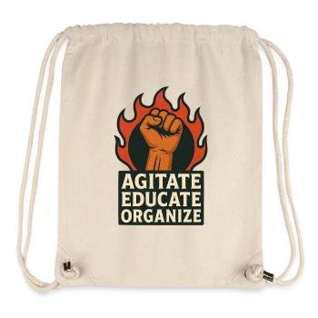 Agitate Educate Organize - Stanley/Stella recycelter Gym Bag - Naturweiß - Vorne